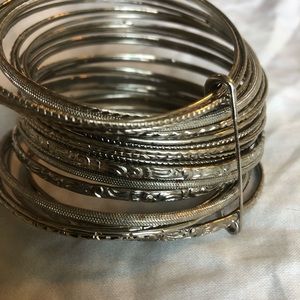 Stacked Silver Wrist Bangles